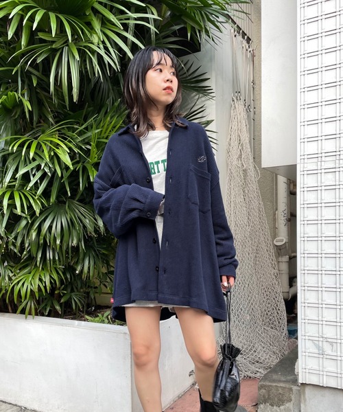 WHO'S WHO gallery（フーズフーギャラリー）の「【KOOKY'N/クーキー】ワッフルシャツカーディガン（カーディガン/ボレロ・メンズ・ブラック/ネイビー/ブラウン/グリーン・FREE）」の20枚目の写真