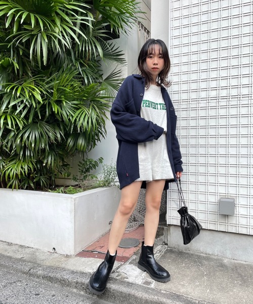 WHO'S WHO gallery（フーズフーギャラリー）の「【KOOKY'N/クーキー】ワッフルシャツカーディガン（カーディガン/ボレロ・メンズ・ブラック/ネイビー/ブラウン/グリーン・FREE）」の16枚目の写真