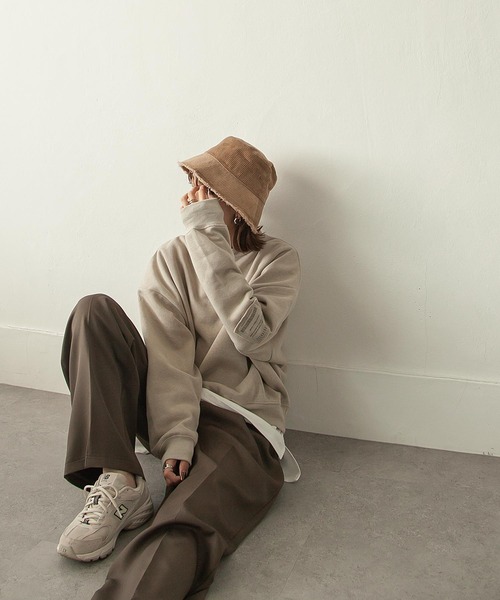 Chillfar（チルファー）の「フリンジコーデュロイバケットハット（ハット・レディース・モカ/ブラック/ベージュ・FREE）」の5枚目の写真