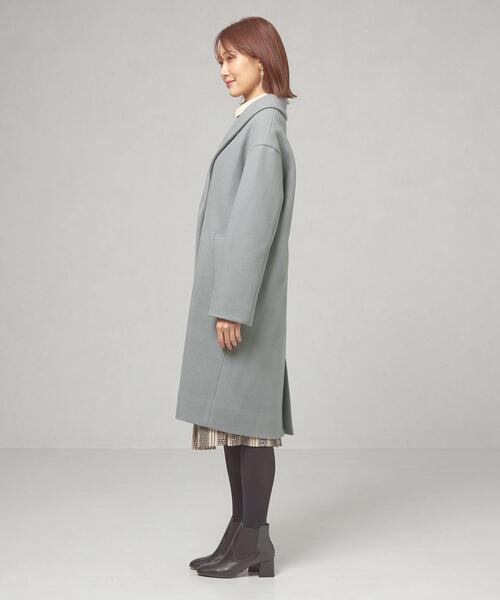 closet story（クローゼットストーリー）の「＜closet story（クローゼットストーリー）＞ジャージーメルトン ショールカラー コート（その他アウター・レディース・ライトブルー/ネイビー・FREE）」の10枚目の写真
