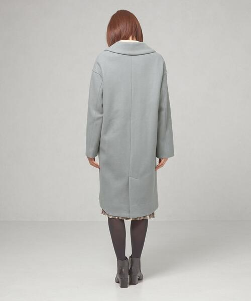 closet story（クローゼットストーリー）の「＜closet story（クローゼットストーリー）＞ジャージーメルトン ショールカラー コート（その他アウター・レディース・ライトブルー/ネイビー・FREE）」の5枚目の写真