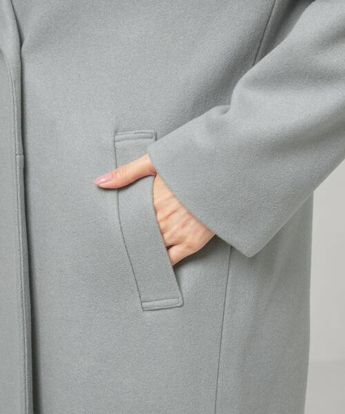 closet story（クローゼットストーリー）の「＜closet story（クローゼットストーリー）＞ジャージーメルトン ショールカラー コート（その他アウター・レディース・ライトブルー/ネイビー・FREE）」の3枚目の写真