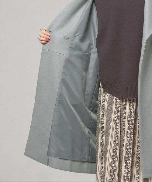 closet story（クローゼットストーリー）の「＜closet story（クローゼットストーリー）＞ジャージーメルトン ショールカラー コート（その他アウター・レディース・ライトブルー/ネイビー・FREE）」の9枚目の写真