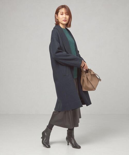 closet story（クローゼットストーリー）の「＜closet story（クローゼットストーリー）＞ジャージーメルトン ショールカラー コート（その他アウター・レディース・ライトブルー/ネイビー・FREE）」の15枚目の写真