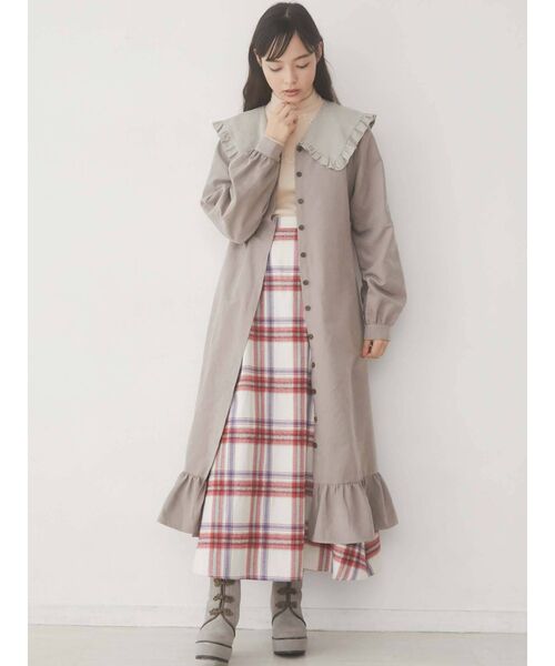 merry jenny（メリージェニー）の「Bigフリルカラー2wayワンピース（ワンピース・レディース・ベージュ/パープル/ブラウン・FREE）」の14枚目の写真