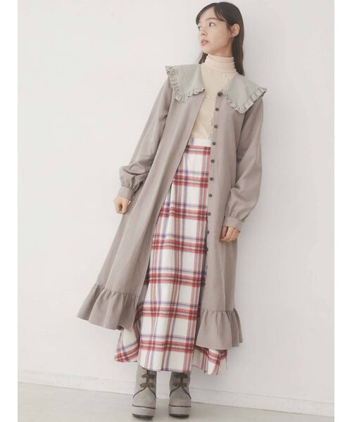 merry jenny（メリージェニー）の「Bigフリルカラー2wayワンピース（ワンピース・レディース・ベージュ/パープル/ブラウン・FREE）」の15枚目の写真