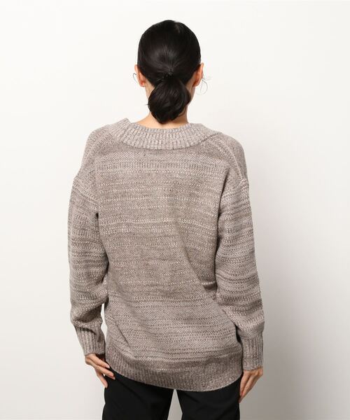 JF Ready Made（ジェイエフレディメイド）の「[Jf Ready Made/ジェイエフレディメイド] ネップヤーン 深Ｖネックニット（ニット/セーター・レディース・ダークグリーン/モカ/パープル・F）」の13枚目の写真