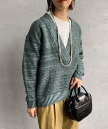 JF Ready Made | [Jf Ready Made/ジェイエフレディメイド] ネップヤーン 深Ｖネックニット(ニット/セーター)