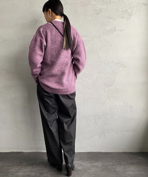 JF Ready Made（ジェイエフレディメイド）の「[Jf Ready Made/ジェイエフレディメイド] ネップヤーン 深Ｖネックニット（ニット/セーター・レディース・ダークグリーン/モカ/パープル・F）」の20枚目の写真