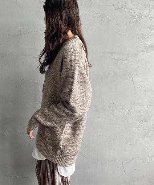 JF Ready Made（ジェイエフレディメイド）の「[Jf Ready Made/ジェイエフレディメイド] ネップヤーン 深Ｖネックニット（ニット/セーター・レディース・ダークグリーン/モカ/パープル・F）」の18枚目の写真