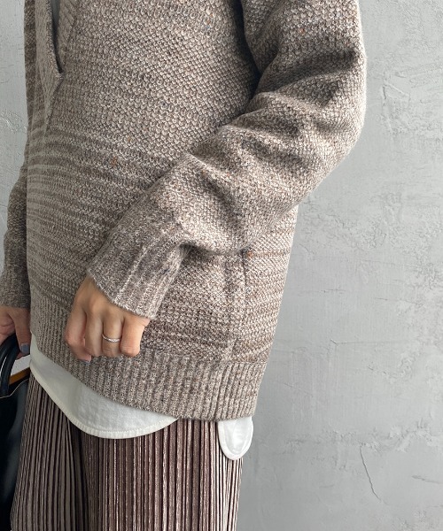 JF Ready Made（ジェイエフレディメイド）の「[Jf Ready Made/ジェイエフレディメイド] ネップヤーン 深Ｖネックニット（ニット/セーター・レディース・ダークグリーン/モカ/パープル・F）」の11枚目の写真