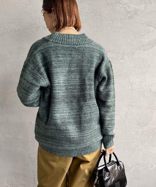 JF Ready Made（ジェイエフレディメイド）の「[Jf Ready Made/ジェイエフレディメイド] ネップヤーン 深Ｖネックニット（ニット/セーター・レディース・ダークグリーン/モカ/パープル・F）」の19枚目の写真