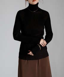 r.（アールドット）の「プレーティングリブニット シームレスタートル PO（ニット/セーター）」