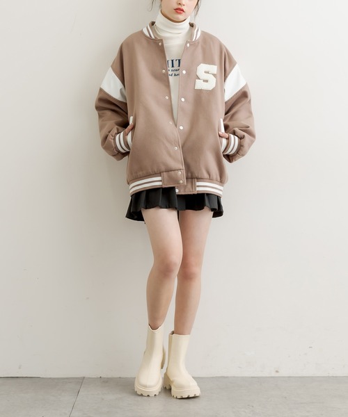 OLIVE des OLIVE（オリーブデオリーブ）の「【WEB限定カラー有】DSスタジャン（スタジャン・レディース・ベージュ/ネイビー/グレー/ライトブラウン・FREE）」の11枚目の写真
