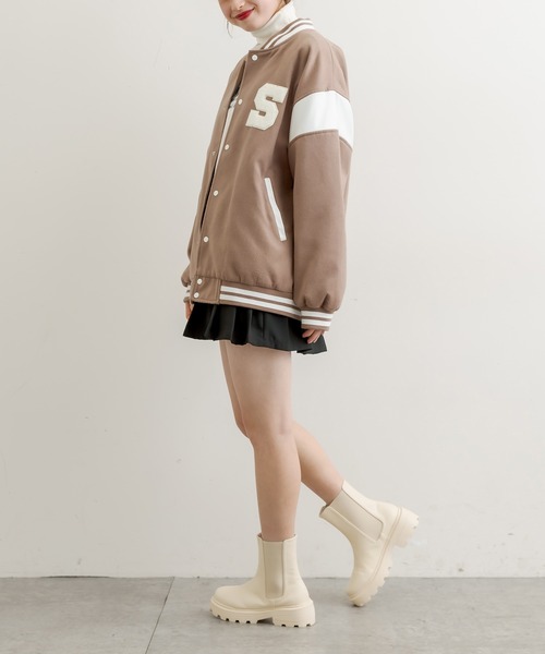 OLIVE des OLIVE（オリーブデオリーブ）の「【WEB限定カラー有】DSスタジャン（スタジャン・レディース・ベージュ/ネイビー/グレー/ライトブラウン・FREE）」の12枚目の写真