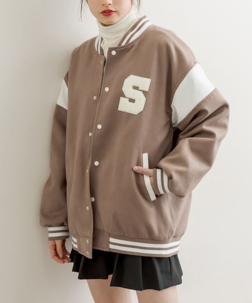 OLIVE des OLIVE（オリーブデオリーブ）の「【WEB限定カラー有】DSスタジャン（スタジャン・レディース・ベージュ/ネイビー/グレー/ライトブラウン・FREE）」の14枚目の写真