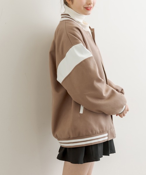 OLIVE des OLIVE（オリーブデオリーブ）の「【WEB限定カラー有】DSスタジャン（スタジャン・レディース・ベージュ/ネイビー/グレー/ライトブラウン・FREE）」の15枚目の写真
