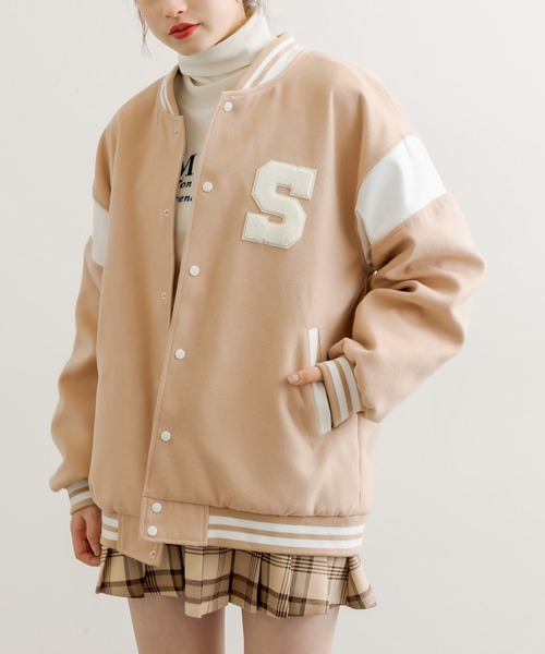 OLIVE des OLIVE（オリーブデオリーブ）の「【WEB限定カラー有】DSスタジャン（スタジャン・レディース・ベージュ/ネイビー/グレー/ライトブラウン・FREE）」の21枚目の写真