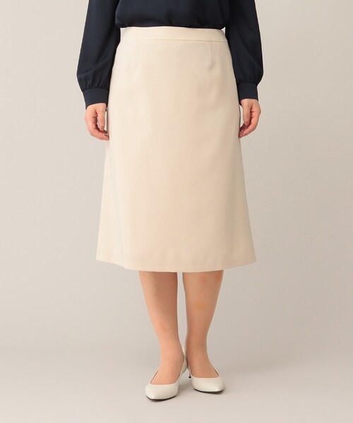 UNTITLED（アンタイトル）の「◆トリアセストレッチ フレアスカート【洗える・抗菌防臭】（スカート・レディース・ブラック/ダークネイビー/ベージュ/ネイビー系9・00/01/02/03/04/42/44/48）」の6枚目の写真