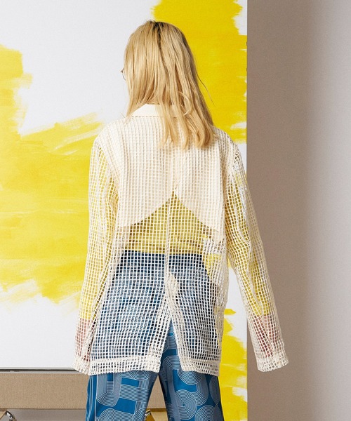 MAISON SPECIAL（メゾンスペシャル）の「スクエアメッシュレースジャケット【MAISON SPECIAL/メゾンスペシャル】■セットアップ対応■（テーラードジャケット・レディース・ブラック/オフホワイト・FREE）」の9枚目の写真