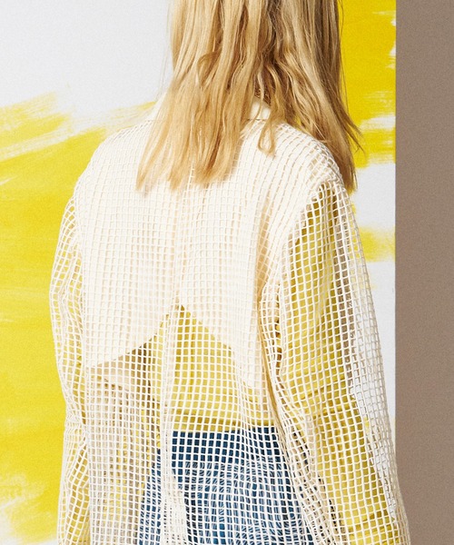 MAISON SPECIAL（メゾンスペシャル）の「スクエアメッシュレースジャケット【MAISON SPECIAL/メゾンスペシャル】■セットアップ対応■（テーラードジャケット・レディース・ブラック/オフホワイト・FREE）」の8枚目の写真