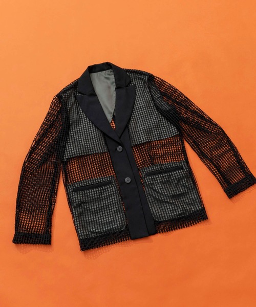 MAISON SPECIAL（メゾンスペシャル）の「スクエアメッシュレースジャケット【MAISON SPECIAL/メゾンスペシャル】■セットアップ対応■（テーラードジャケット・レディース・ブラック/オフホワイト・FREE）」の14枚目の写真
