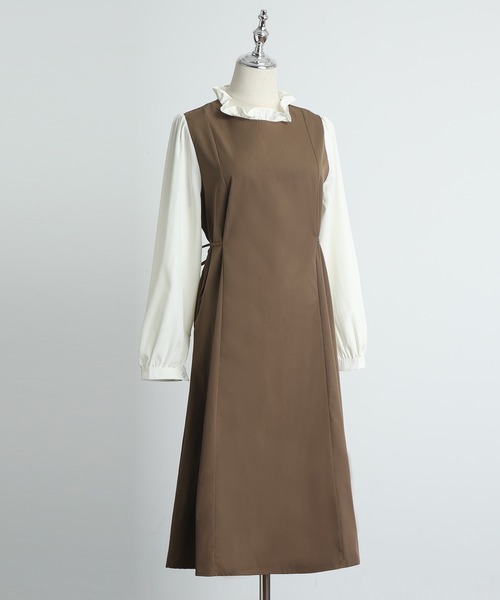 セール ウエスト紐 バイカラー切り替え ロングワンピース ワンピース Maison De Therese メゾン ド テレーズ のファッション通販 Zozotown