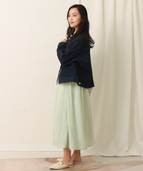 libelle more(リベル モア)の「ストレッチデニム バンドカラージャケット(デニムジャケット・レディース・サックスブルー/インディゴブルー/ブルー・M/L)」の11枚目の写真