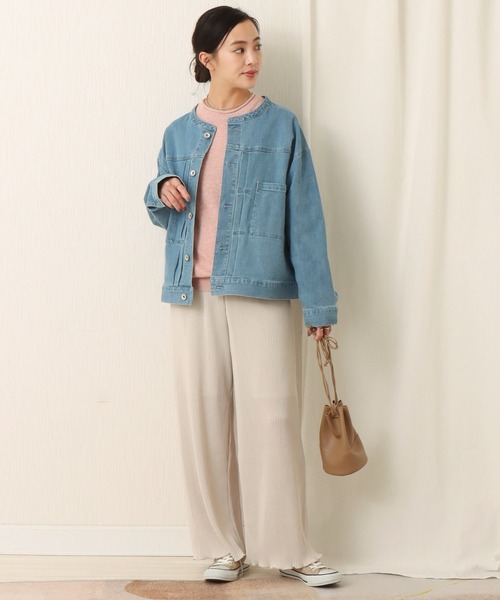 libelle more(リベル モア)の「ストレッチデニム バンドカラージャケット(デニムジャケット・レディース・サックスブルー/インディゴブルー/ブルー・M/L)」の16枚目の写真