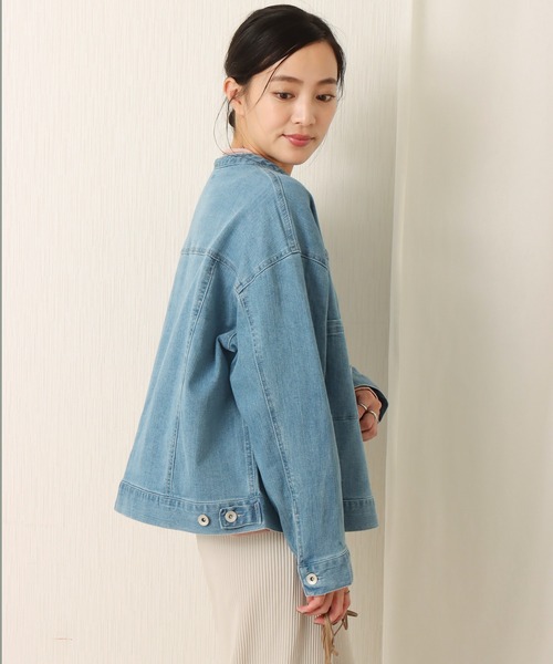 libelle more(リベル モア)の「ストレッチデニム バンドカラージャケット(デニムジャケット・レディース・サックスブルー/インディゴブルー/ブルー・M/L)」の21枚目の写真