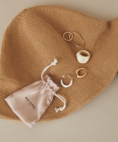 moi tytto（モイテュット）の「マルチリングセット（巾着セット）（リング・レディース・ベージュ/ブラウン・FREE）」の4枚目の写真