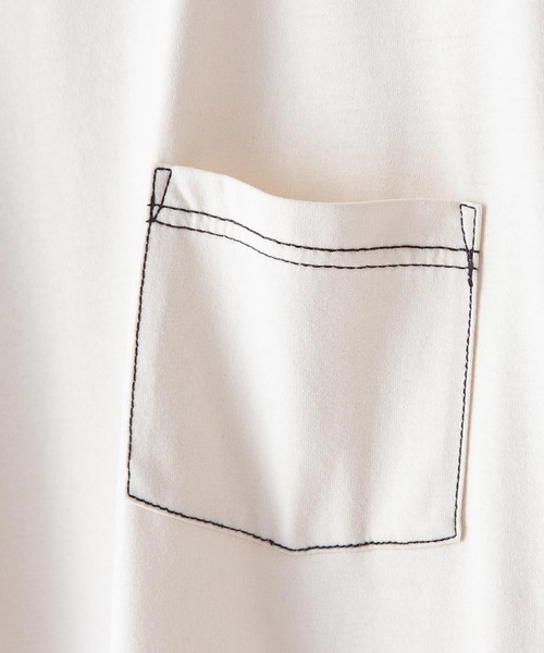 Blue Standard (ブルースタンダード)の「【BLUE STANDARD/ブルースタンダード】汗染みの目立ちにくいTシャツ ZEROSTAIN 配色ステッチビッグTシャツ(Tシャツ/カットソー・メンズ・アイボリー/ベージュ/サックスブルー/ピンク系その他/ブラック・LARGE/MEDIUM/X-LARGE)」の7枚目の写真