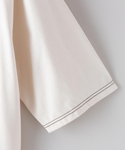 Blue Standard (ブルースタンダード)の「【BLUE STANDARD/ブルースタンダード】汗染みの目立ちにくいTシャツ ZEROSTAIN 配色ステッチビッグTシャツ(Tシャツ/カットソー・メンズ・アイボリー/ベージュ/サックスブルー/ピンク系その他/ブラック・LARGE/MEDIUM/X-LARGE)」の8枚目の写真