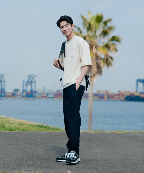 Blue Standard (ブルースタンダード)の「【BLUE STANDARD/ブルースタンダード】汗染みの目立ちにくいTシャツ ZEROSTAIN 配色ステッチビッグTシャツ(Tシャツ/カットソー・メンズ・アイボリー/ベージュ/サックスブルー/ピンク系その他/ブラック・LARGE/MEDIUM/X-LARGE)」の15枚目の写真