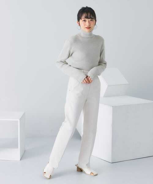 KBF（ケイビーエフ）の「illi　サイドラインハイネックニット（ニット/セーター・レディース・チャコールグレー/アイボリー/グレー系その他・ONE）」の4枚目の写真