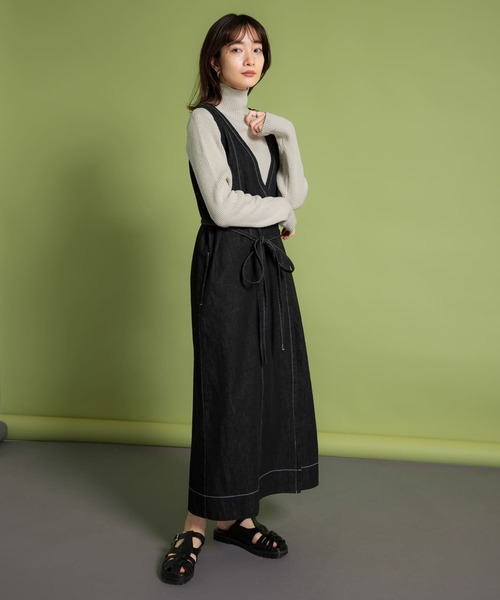 KBF（ケイビーエフ）の「illi　サイドラインハイネックニット（ニット/セーター・レディース・チャコールグレー/アイボリー/グレー系その他・ONE）」の9枚目の写真