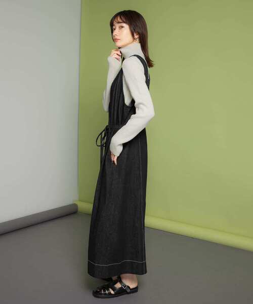 KBF（ケイビーエフ）の「illi　サイドラインハイネックニット（ニット/セーター・レディース・チャコールグレー/アイボリー/グレー系その他・ONE）」の10枚目の写真