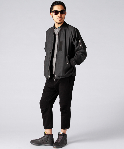 BEAMS（ビームス）の「BEAMS / MA-1 ジャケット（ミリタリージャケット・メンズ・チャコールグレー/ネイビー・SMALL/LARGE/MEDIUM）」の5枚目の写真