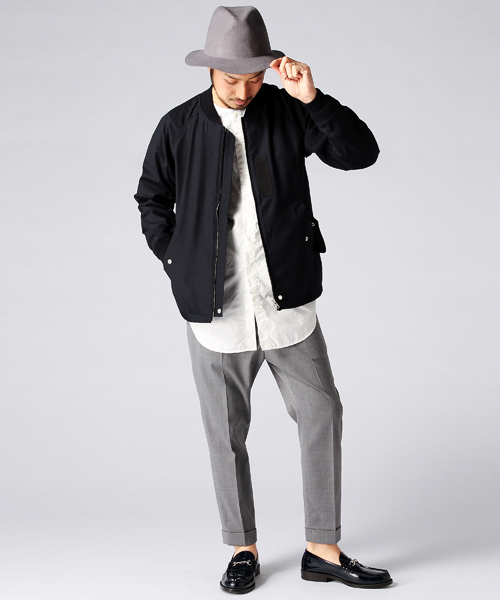 BEAMS（ビームス）の「BEAMS / MA-1 ジャケット（ミリタリージャケット・メンズ・チャコールグレー/ネイビー・SMALL/LARGE/MEDIUM）」の6枚目の写真