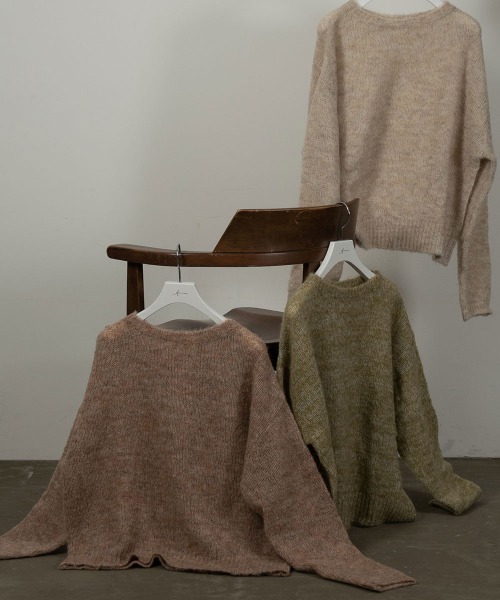 Amiur(エミレ)の「mohair blend knit(ニット/セーター・レディース・グリーン/アイボリー/モカ・FREE)」の11枚目の写真