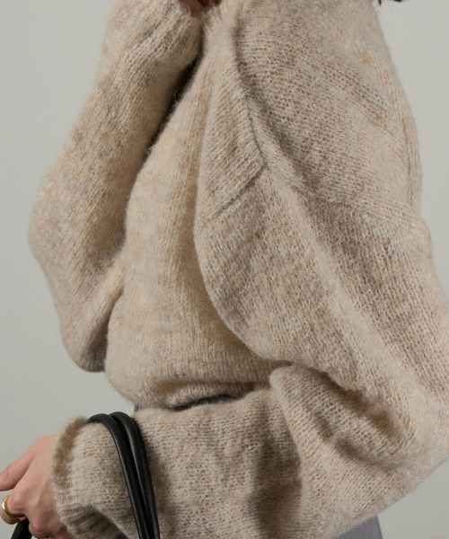 Amiur(エミレ)の「mohair blend knit(ニット/セーター・レディース・グリーン/アイボリー/モカ・FREE)」の5枚目の写真