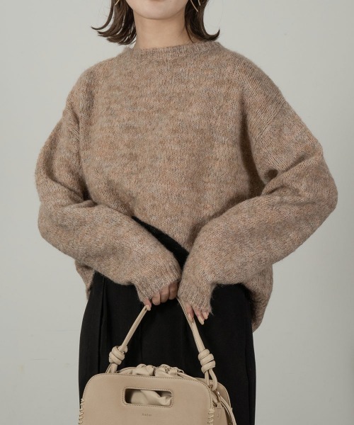 Amiur(エミレ)の「mohair blend knit(ニット/セーター・レディース・グリーン/アイボリー/モカ・FREE)」の7枚目の写真