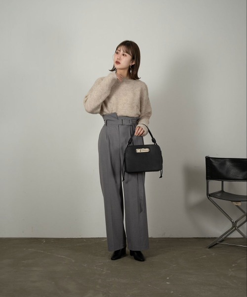 Amiur(エミレ)の「mohair blend knit(ニット/セーター・レディース・グリーン/アイボリー/モカ・FREE)」の12枚目の写真