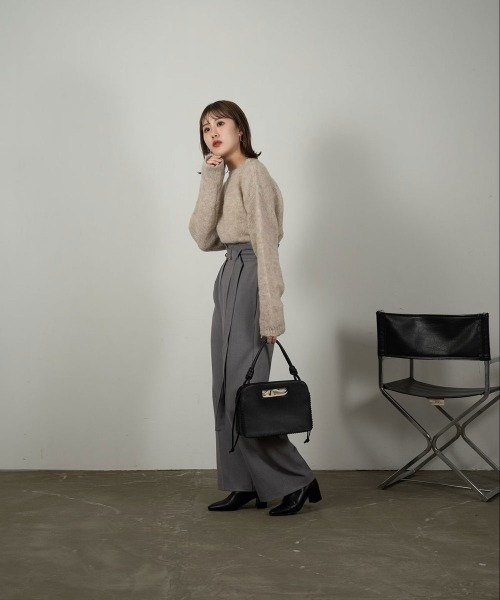 Amiur(エミレ)の「mohair blend knit(ニット/セーター・レディース・グリーン/アイボリー/モカ・FREE)」の14枚目の写真