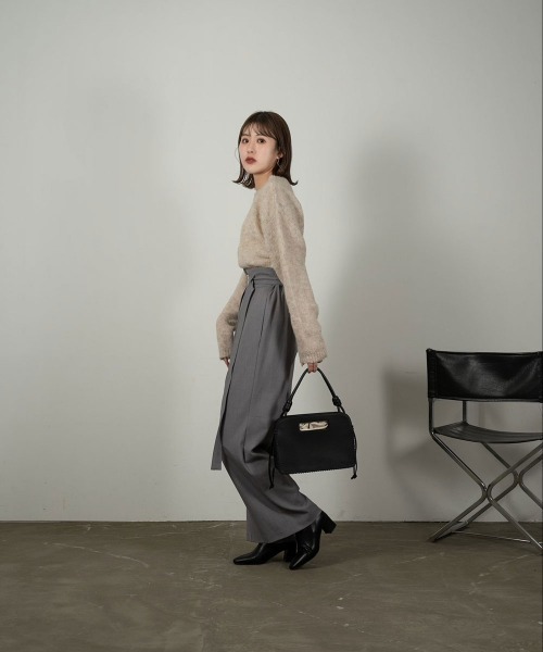 Amiur(エミレ)の「mohair blend knit(ニット/セーター・レディース・グリーン/アイボリー/モカ・FREE)」の15枚目の写真