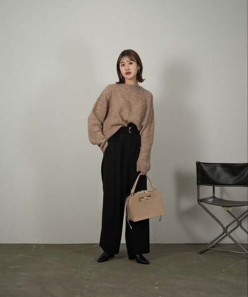 Amiur(エミレ)の「mohair blend knit(ニット/セーター・レディース・グリーン/アイボリー/モカ・FREE)」の16枚目の写真