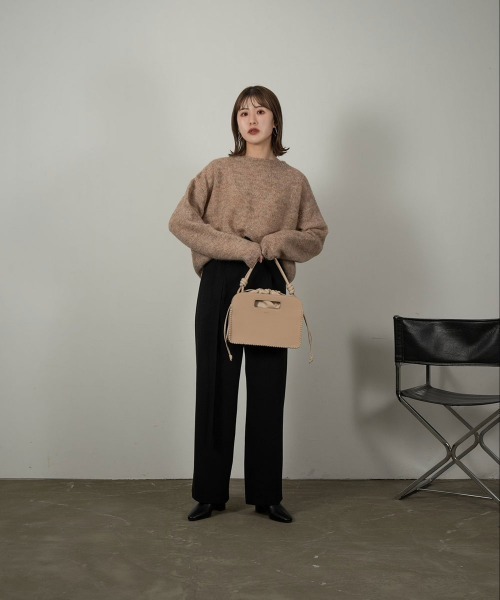 Amiur(エミレ)の「mohair blend knit(ニット/セーター・レディース・グリーン/アイボリー/モカ・FREE)」の17枚目の写真