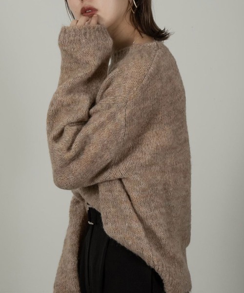 Amiur(エミレ)の「mohair blend knit(ニット/セーター・レディース・グリーン/アイボリー/モカ・FREE)」の8枚目の写真
