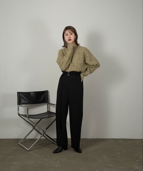Amiur(エミレ)の「mohair blend knit(ニット/セーター・レディース・グリーン/アイボリー/モカ・FREE)」の18枚目の写真