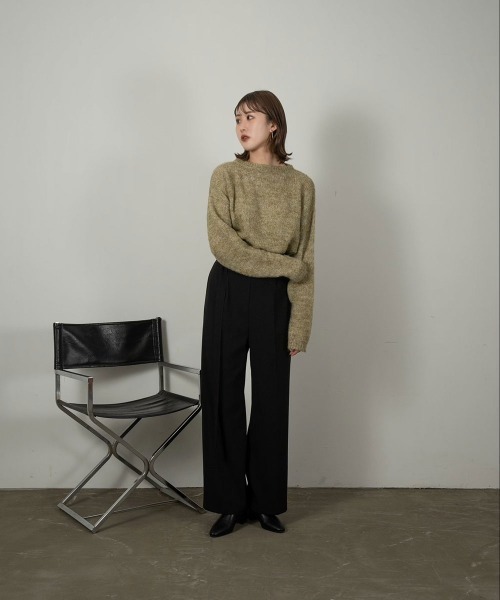 Amiur(エミレ)の「mohair blend knit(ニット/セーター・レディース・グリーン/アイボリー/モカ・FREE)」の19枚目の写真